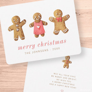 Pepparkaksgubben Modern Cute Watercolor Julkort