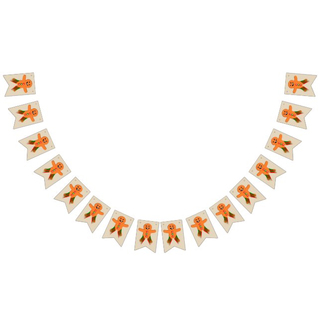 Pepparkaksgubben Party Bunting Flaggor under jul (Alla)