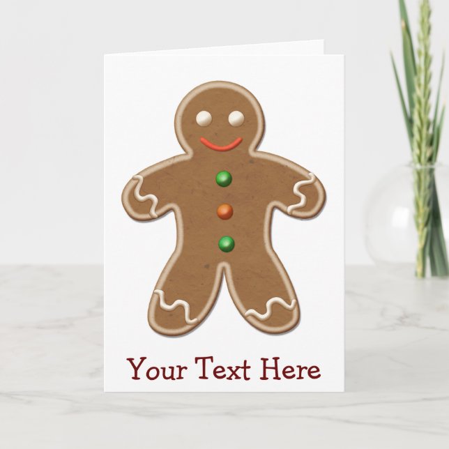 Pepparkaksgubben personlig Cute Helgdag Helgkort (Framsida)