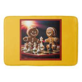 Pepparkaksgubben spelar schack med sin syster badrumsmatta