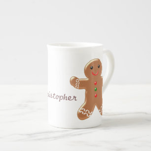Pepparkaksgubben tillfogar precis namn benporslin mugg