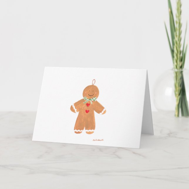 Pepparkaksgubbens dekoration helgkort (Framsida)
