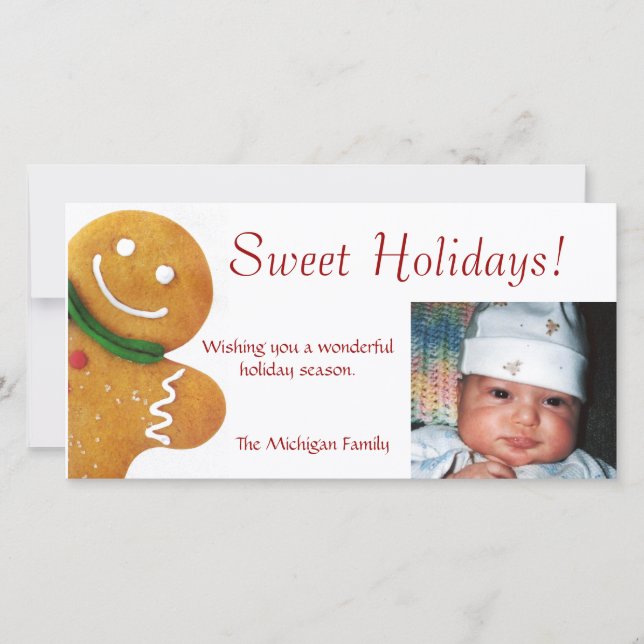 Pepparkaksgubbens fotokort julkort (Framsida)