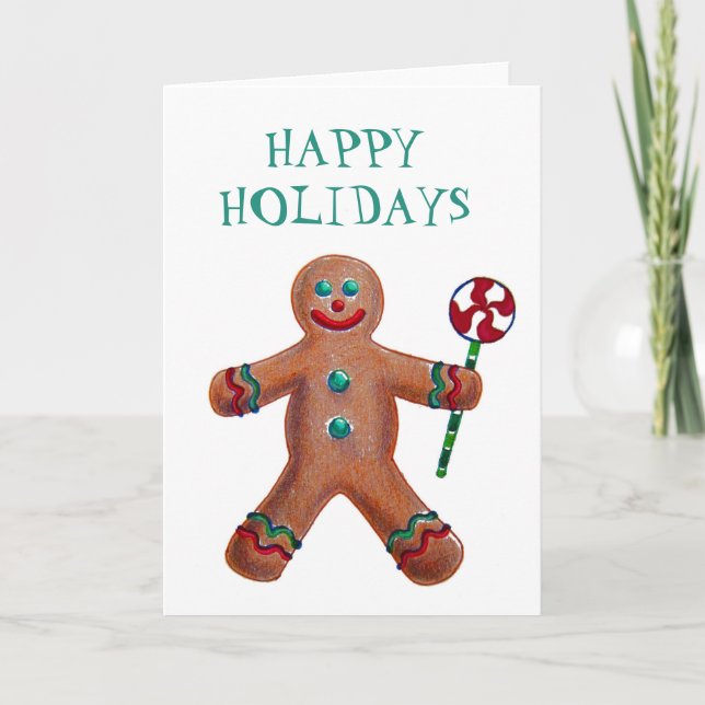Pepparkaksgubbens hälsningskort kort (Framsida)