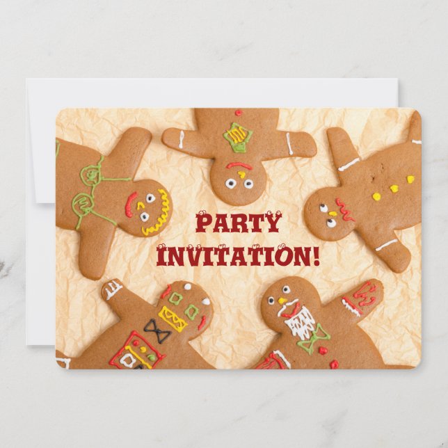 Pepparkaksgubbeparty Invitatation Inbjudningar (Framsida)