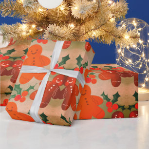 Pepparkaksgubbes Holly Berries Presentpapper