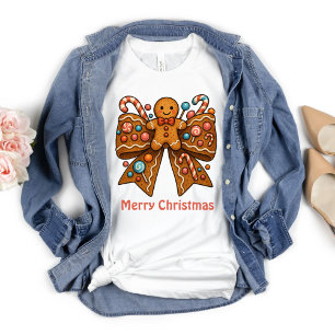 Pepparkaksgudinna Bow Julfirande T Shirt