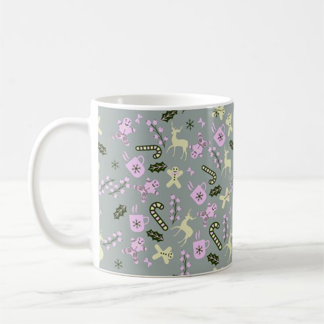 Pepparkakshjort Godisstav Grönt julgransprydnad Ju Kaffemugg (Vänster)
