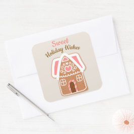 Pepparkakshus Fyrkantigt Klistermärke