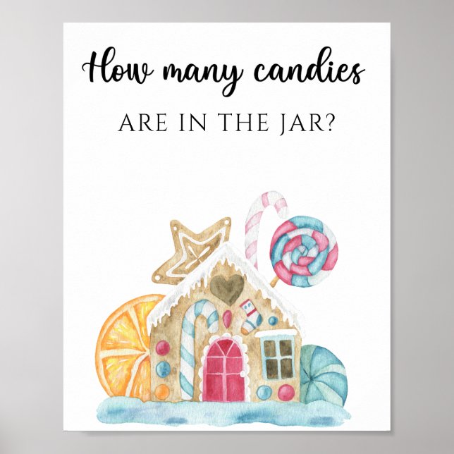 Pepparkakshus - gissa hur många godisar poster (Framsidan)