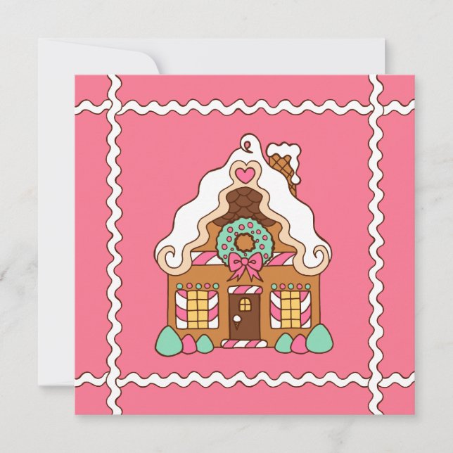 Pepparkakshus inbjudan (Framsida)