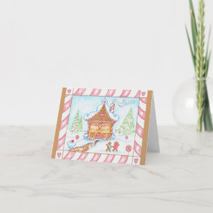 Pepparkakshus Julkort Helgkort