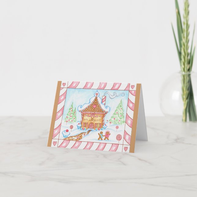 Pepparkakshus Julkort Helgkort (Framsida)