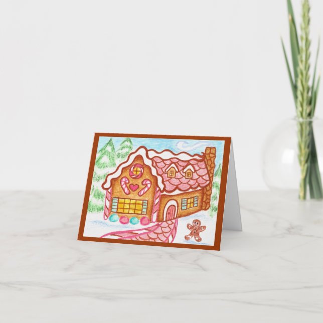 Pepparkakshus-kort Helgkort (Framsida)