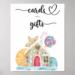 Pepparkakshus - kort och presenter baby shower poster