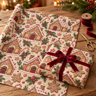 Pepparkakshus & Pepparmyntsjul Presentpapper