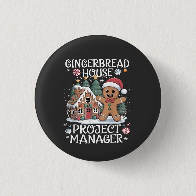 Pepparkakshus Projektledare Rolig Jul Knapp (Framsida)