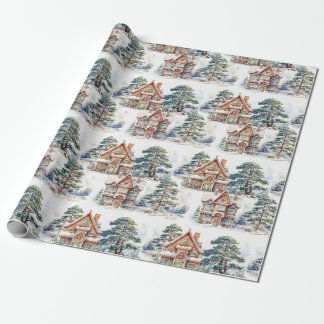 Pepparkakshus vintertid Mönster presentpapper