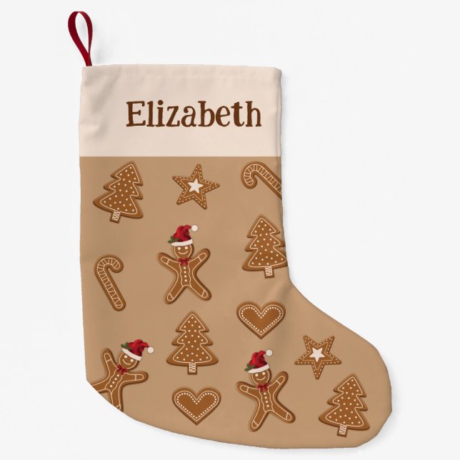 Pepparkaksjul Cookie Former & Namn Liten Julstrumpa (Framsidan)