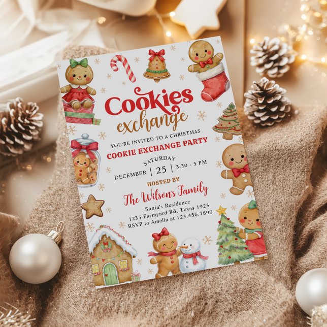 Pepparkaksjul Cookie Utbytesfest Inbjudningar (Skapare uppladdad)