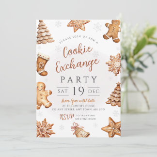 Pepparkaksjul Cookie Utbytesinbjudan Inbjudningar