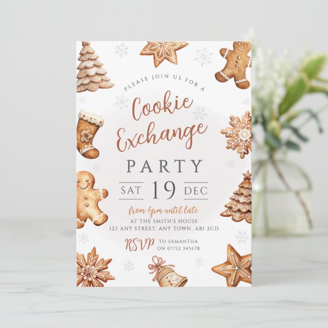 Pepparkaksjul Cookie Utbytesinbjudan Inbjudningar (Stående Fram)
