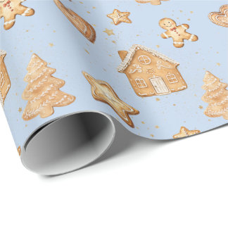 Pepparkaksjulbakverk Ljusblå Presentpapper