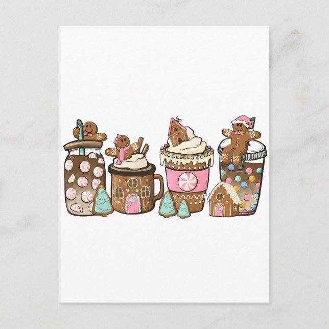 Pepparkakskaka i het choklad för julälskare inbjudan vykort (Framsida)