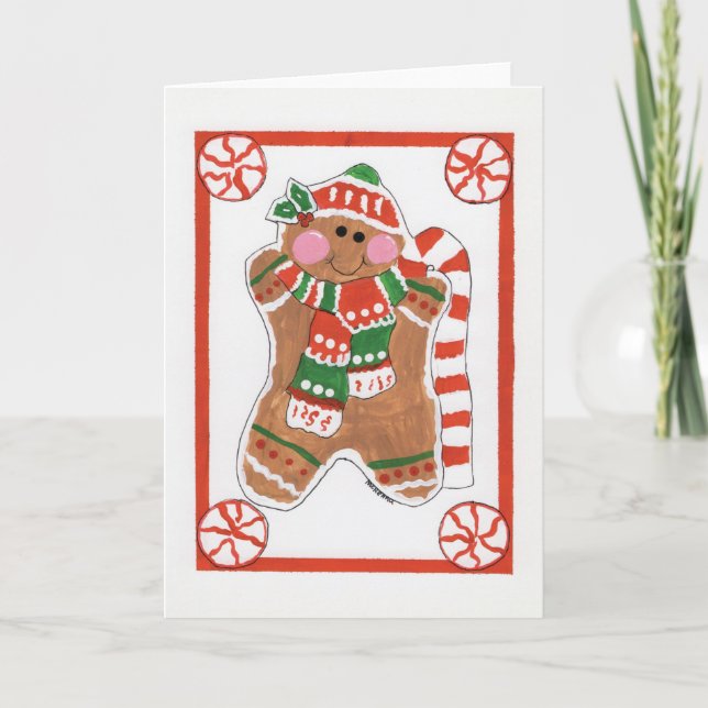 Pepparkakskärlek - Barnkonst för CHOC Tack Kort (Framsida)