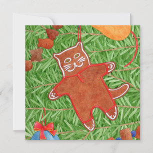PEPPARKAKSKATT Fyrkantigt Platt Kort