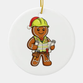 Pepparkakskonstruktionsarbetare jul 2026 julgransprydnad keramik