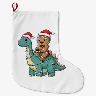 Pepparkakskridande på en dinosaurie jul tomte stor julstrumpa