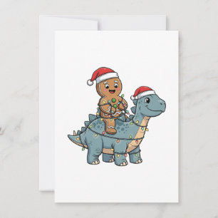 Pepparkakskridande på en dinosaurie jul tomte tack kort