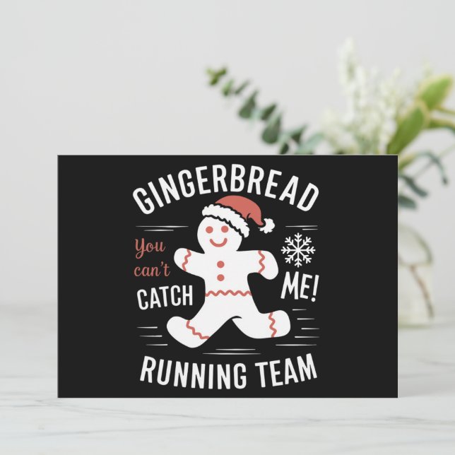 Pepparkakslöpningsteam Julhumor Julkort (Stående Fram)