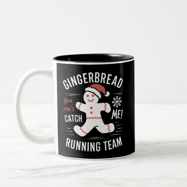 Pepparkakslöpningsteam Julhumor Två-Tonad Mugg (Vänster)