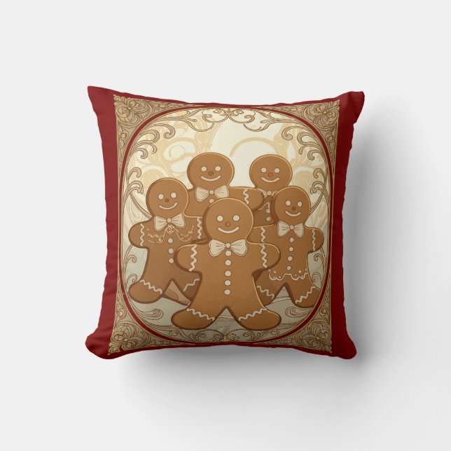 Pepparkaksman Kekar Jul Art Nouveau  Kudde (Framsida)