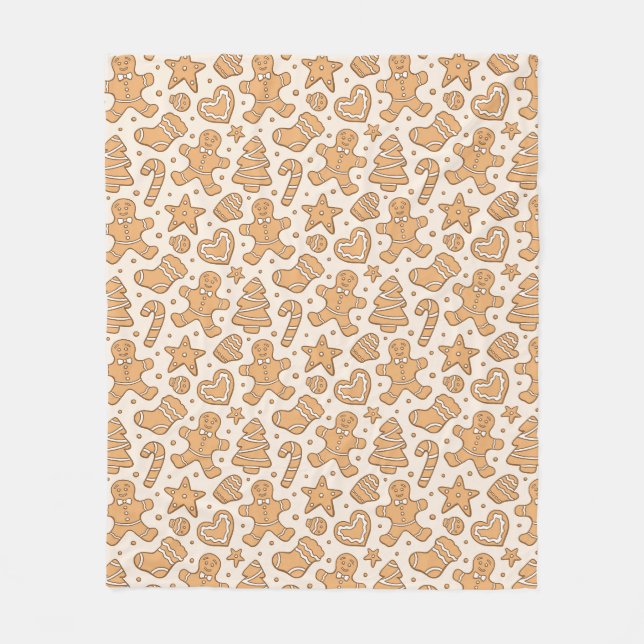 Pepparkaksman Kekar Neutral Jul Beige Fleecefilt (Framsidan)