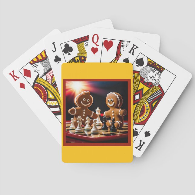 Pepparkaksmannen spelar schack med sin syster casinokort (Baksidan)