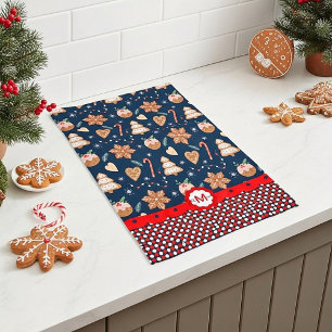 Pepparkaksmonogram jul kökshandduk