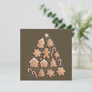 Pepparkaksöt julgran vinterbagare julkort