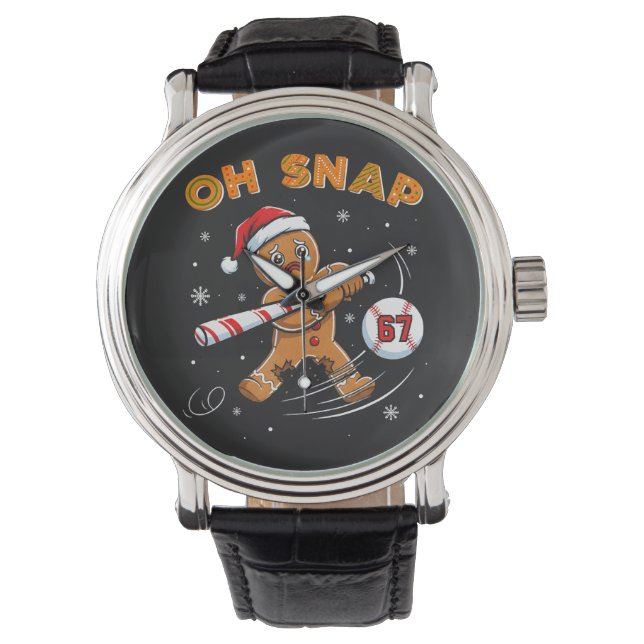 Pepparkakssnaps 67 Baseball Armbandsur (Framsida)