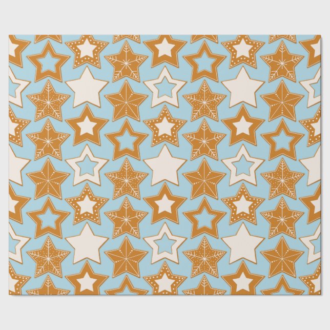 Pepparkaksstjärnor (högtid) presentpapper (Seam)