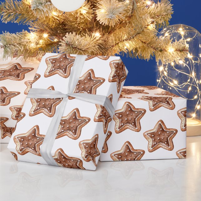 Pepparkaksstjärnor jul presentpapper (Helgdagar)