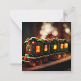 Pepparkakståg jul anteckningskort