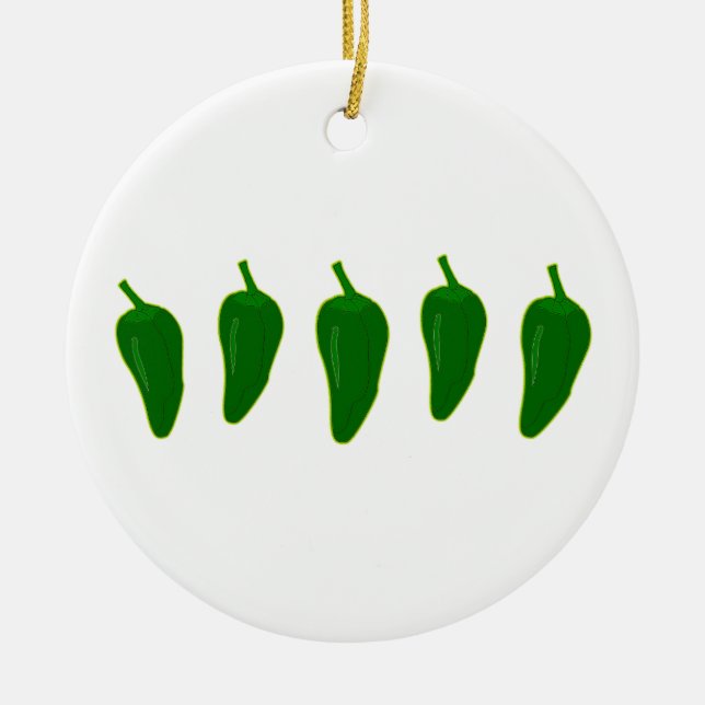 Pepparlogotyp för Jalapeno (Jalapeño) Julgransprydnad Keramik (Framsidan)