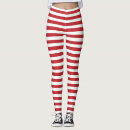 Pepparmint görad randig julhelgdagdamasker leggings