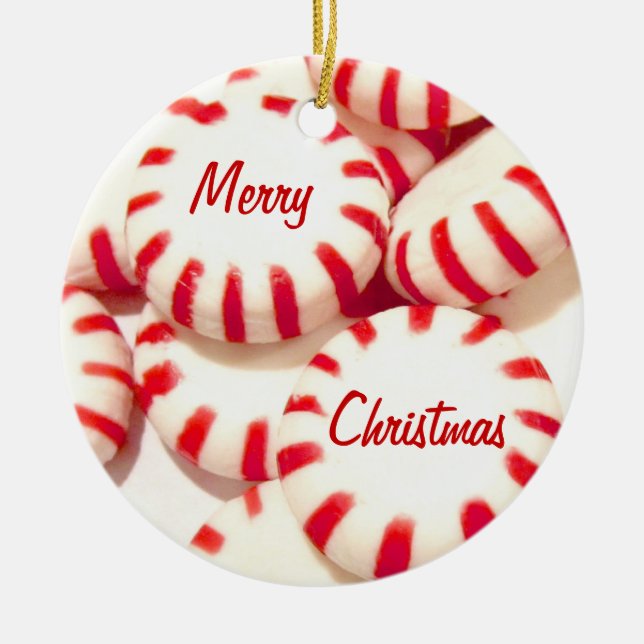 Pepparmint Julgransprydnad Keramik (Framsidan)