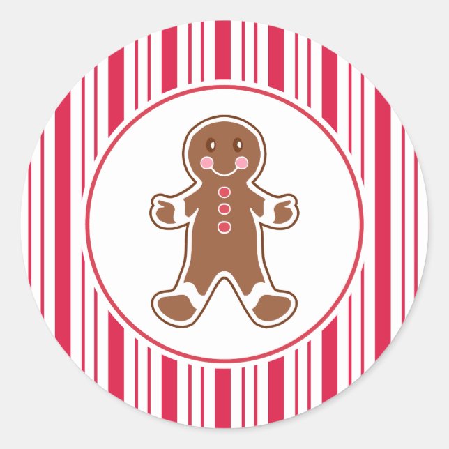 Pepparmint Pepparkaksdekaler Runt Klistermärke (Framsida)