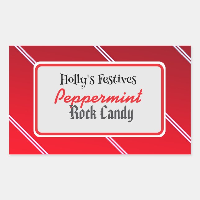 Pepparmint pepparkakslabel rektangulärt klistermärke (Framsida)