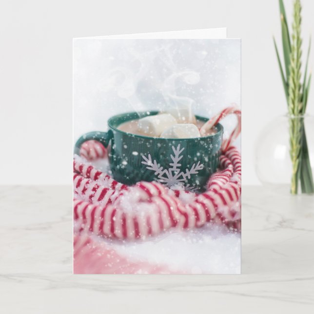 Pepparmint Pepparmint Choklad Snöig Jul Kort (Framsida)